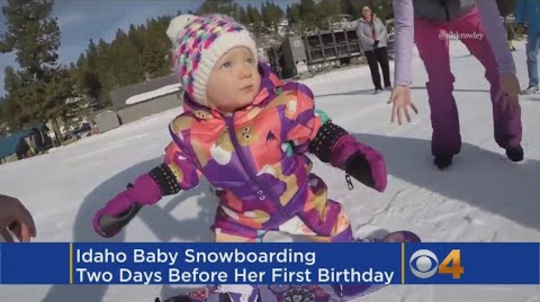 Baby Snowboarder! Hitting The Slopes Before Her First Birthday