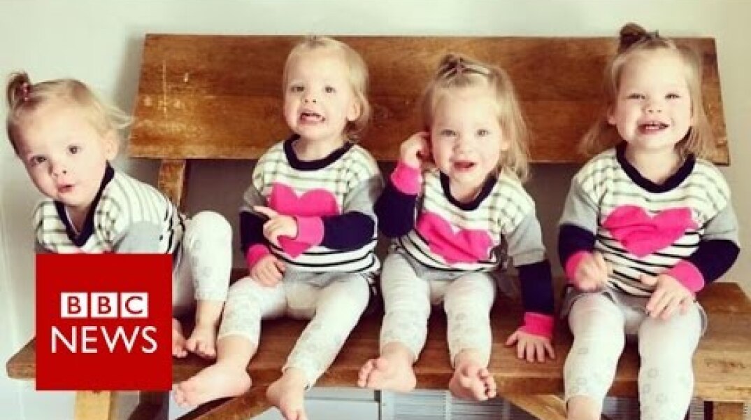 Quadruplets: Mum with four two-year-olds - BBC News