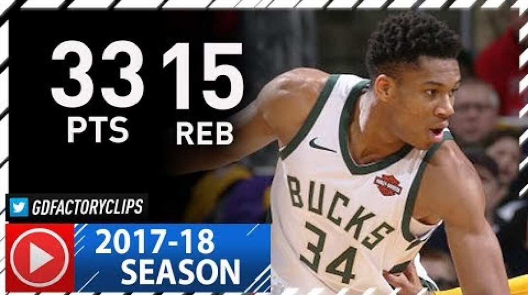 Giannis Antetokounmpo Full Highlights vs Lakers (2017.11.11) - 33 Pts, 15 Reb, BEAST!