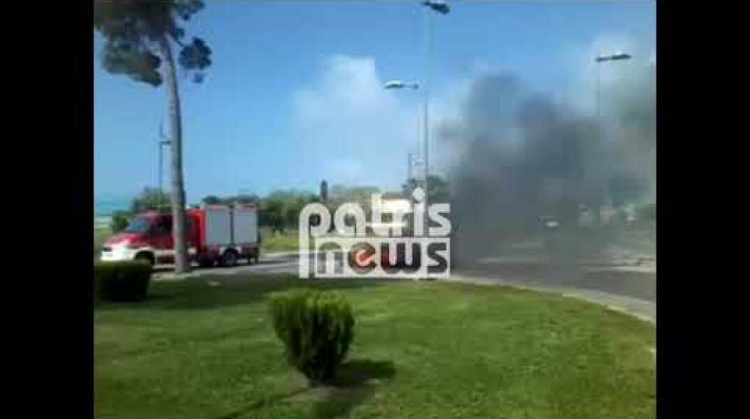 Πύργος: Φωτιά σε αυτοκίνητο - Σώθηκε από θαύμα ο οδηγός