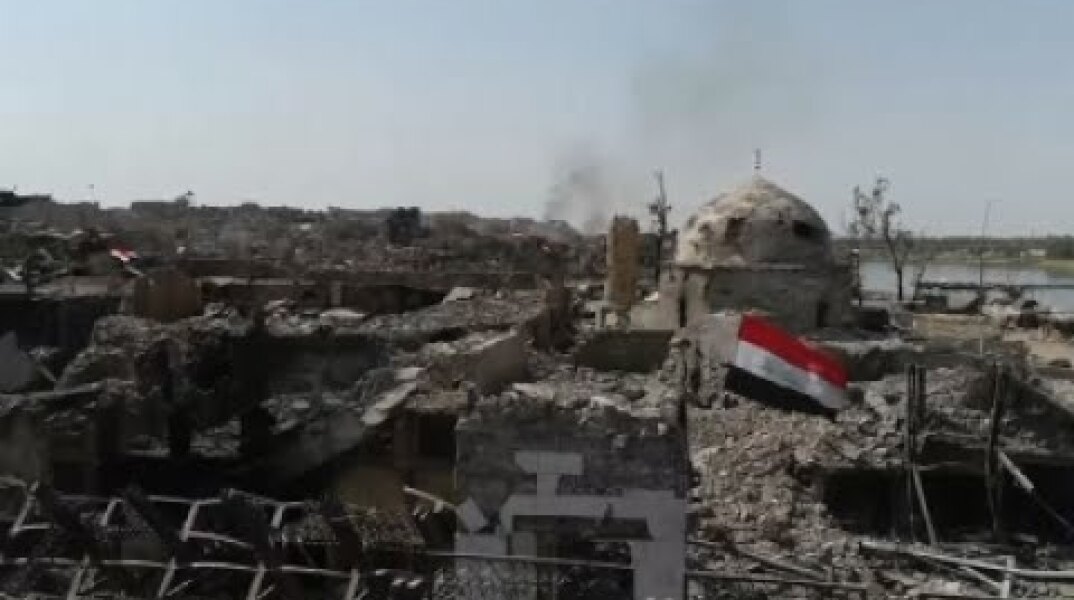 Drone Video Shows Mosul Destruction, Airstrikes
