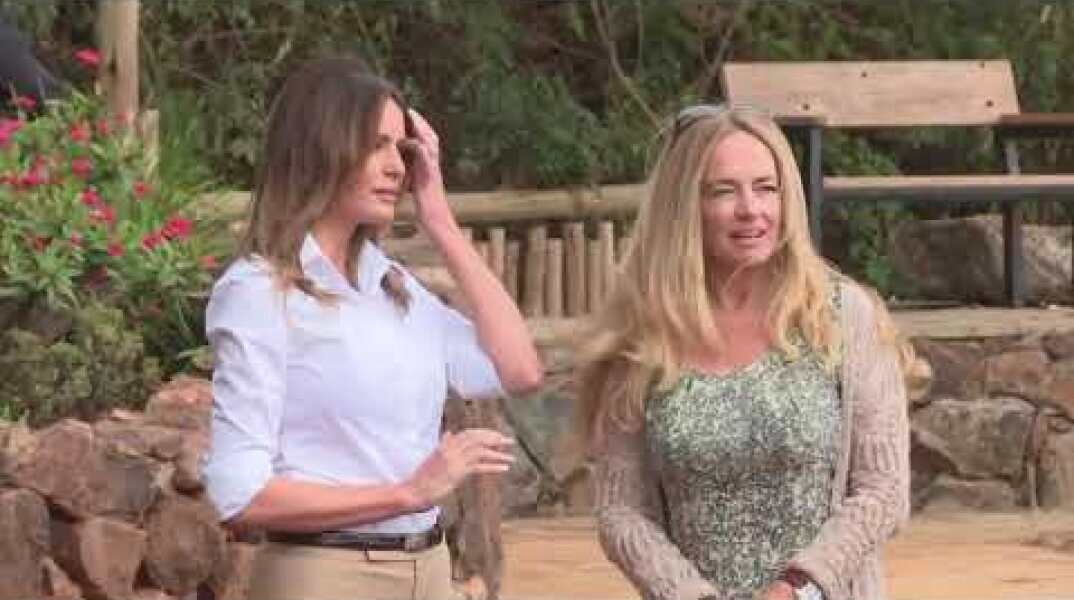 Melania Trump feeds elephant in Kenya