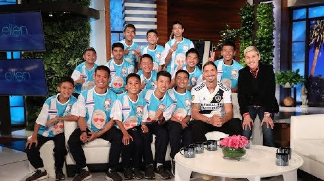 Ellen Talks to Thai Soccer Team in Their First In-Studio Interview Since Cave Rescue