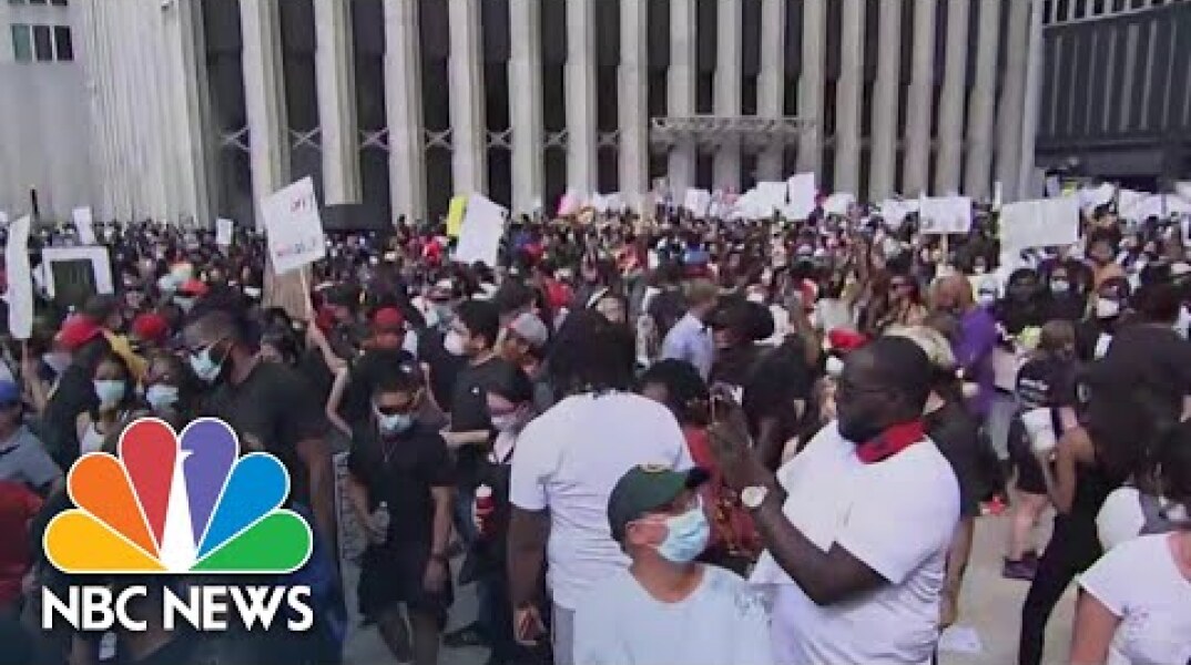 Protesters March In Houston, Paying Hometown Tribute To George Floyd | NBC News NOW
