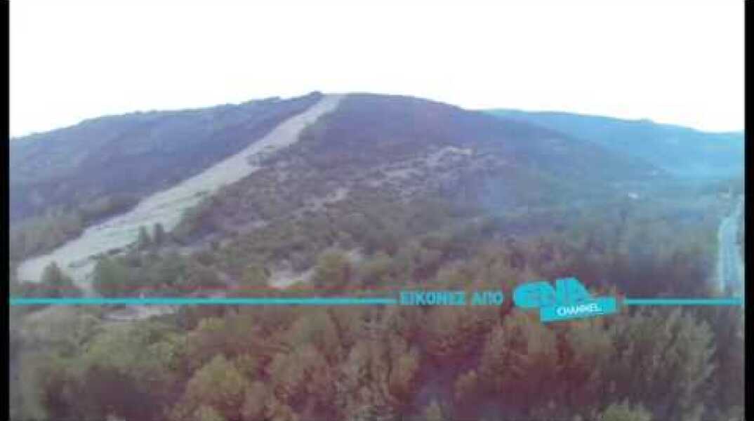 Εναέριες εικόνες απο τα καμένα στη Θάσο - μερος Α