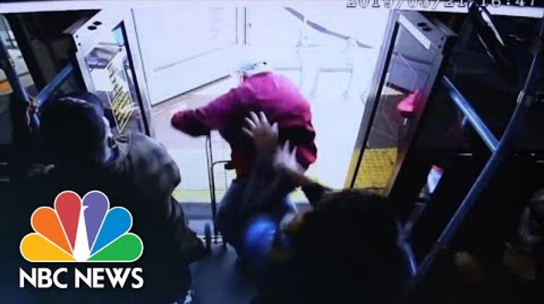 Video Shows Moment Woman Pushes Elderly Man Off Las Vegas Bus | NBC News