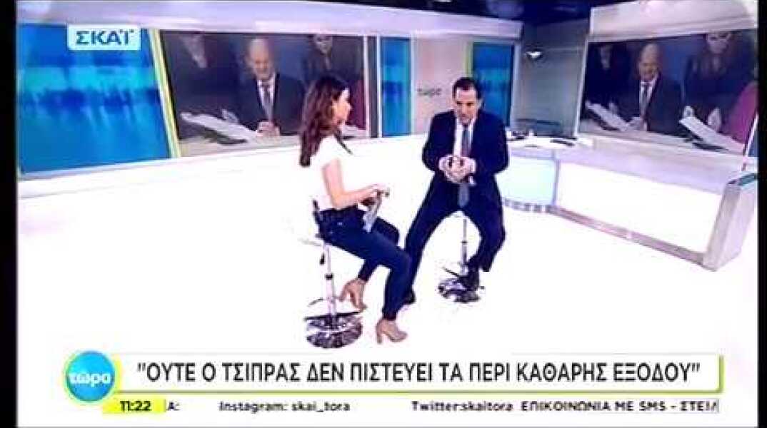 Ο Άδωνις Γεωργιάδης στην Άννα Μπουσδούκου στο "Τώρα" στον ΣΚΑΪ 17/04/2017