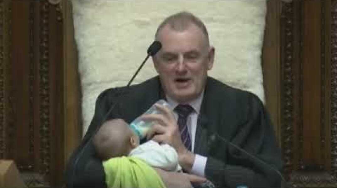 New Zealand's Speaker feeds baby during parliament debate