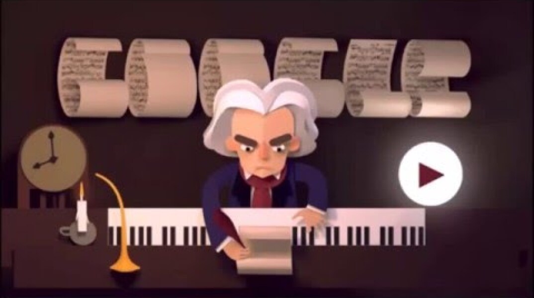 Celebrating Ludwig van Beethoven's 245th Year google doodle