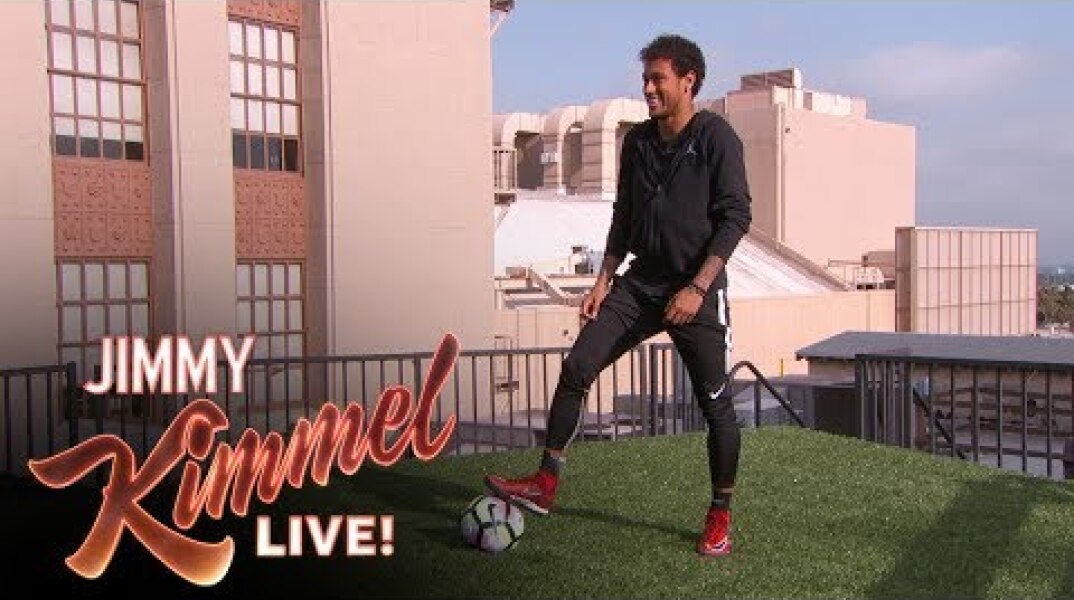 Neymar Jr. Attempts Terrifying Shot from Jimmy Kimmel’s Roof