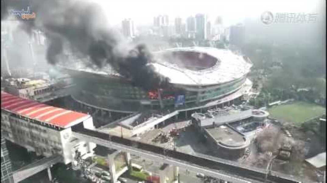 Fire Rages Through Shanghai Shenhua's Hongkou Stadium