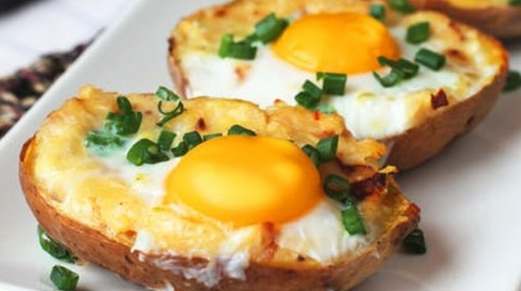 Twice Baked Potato with Egg on Top