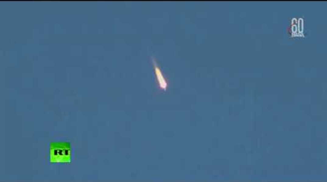 Moment Soyuz MS-10 rocket carrying crew to ISS malfunctions during launch