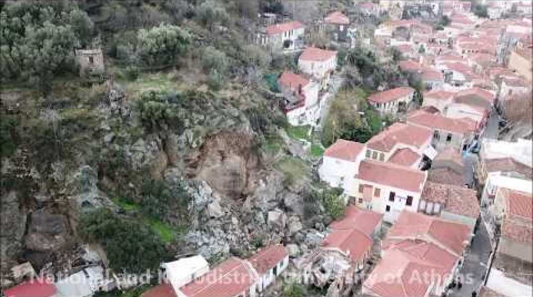 Καταπτώσεις βράχων στο Πλωμάρι Λέσβου - Rockfalls at Plomari, Lesvos, Greece, November 24, 2018