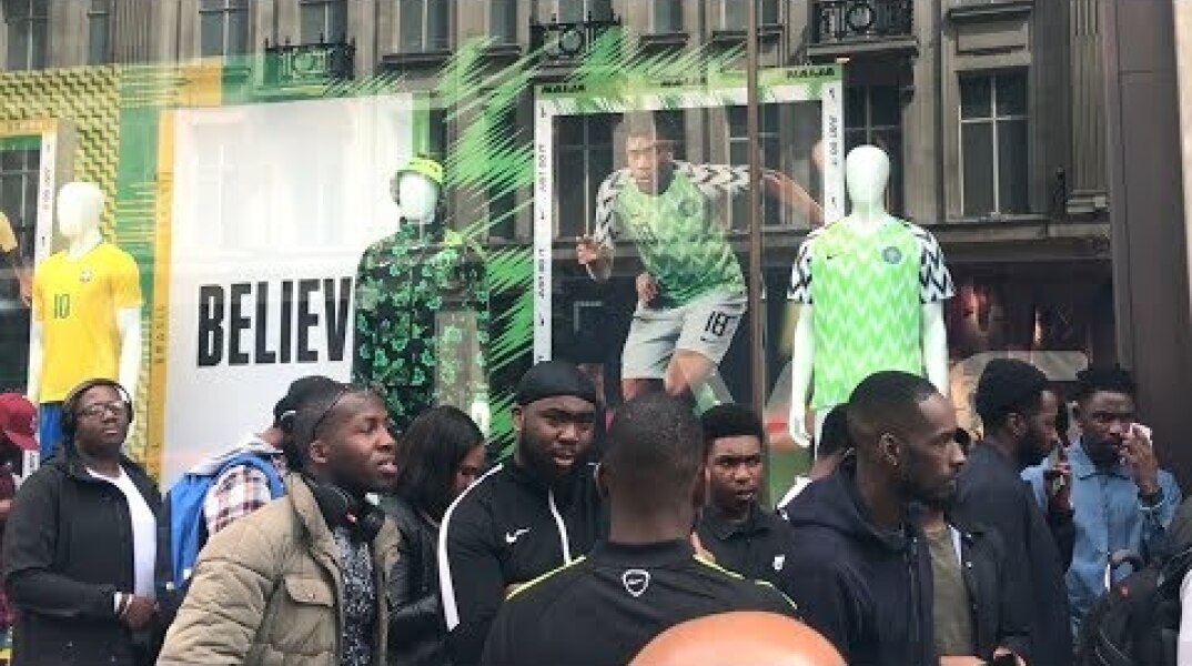Fans Queue For Nigeria World Cup Kit On Oxford Street