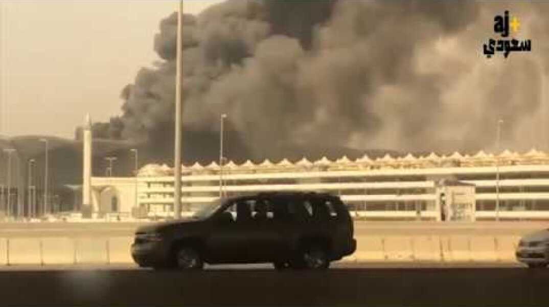 اندلاع حريق في محطة قطار الحرمين بجدة #السعودية