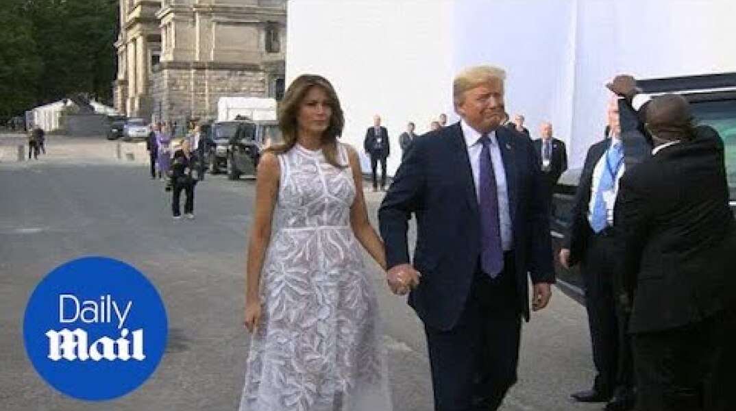 Trump and Melania join world leaders for Brussels cocktail party