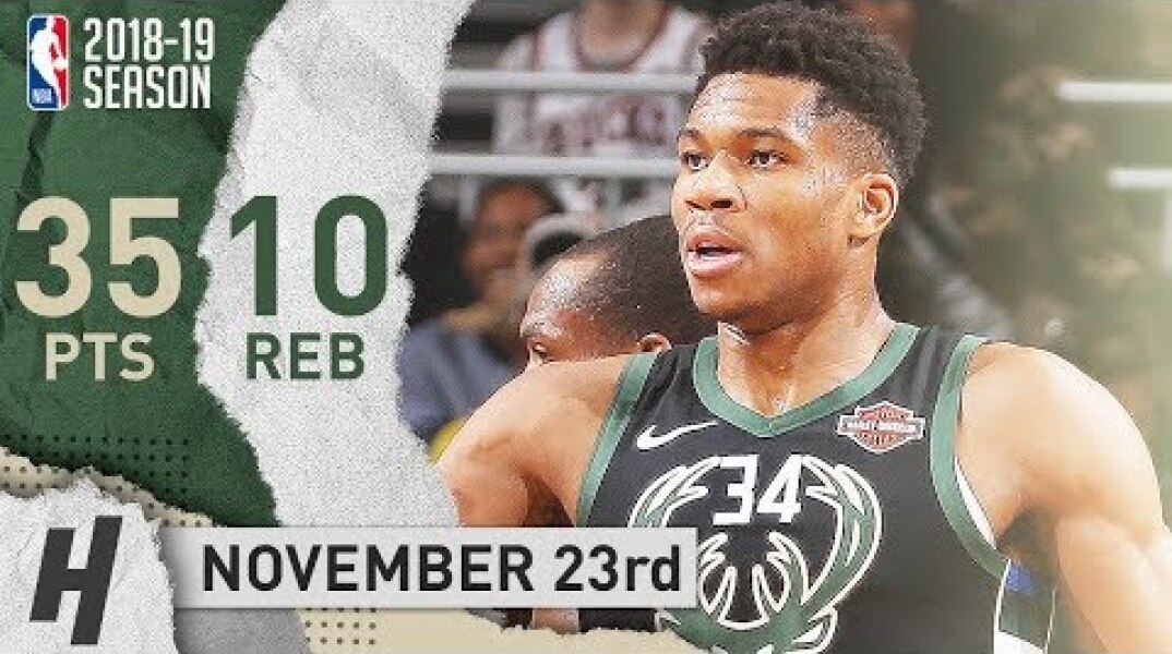 Giannis Antetokounmpo Full Highlights Bucks vs Suns 2018.11.23 - 35 Pts, 10 Reb