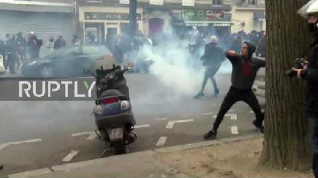 France: Police use tear gas at protest against police brutality in Paris
