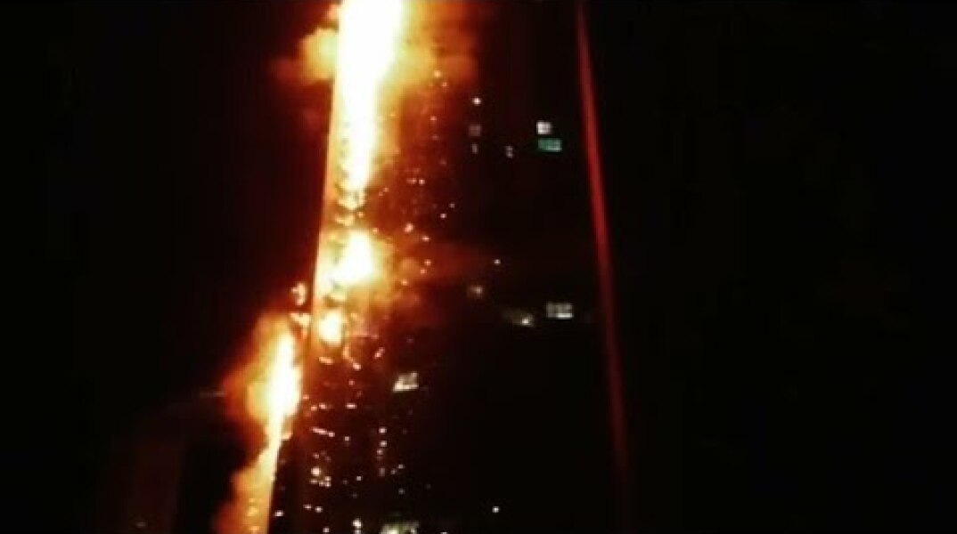 Dubai's Torch Tower skyscraper on fire