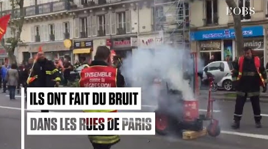Des milliers de pompiers ont bruyamment manifesté à Paris