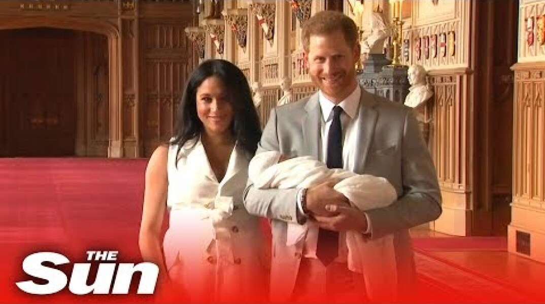 Prince Harry and Meghan Markle show off their new baby Archie to the world