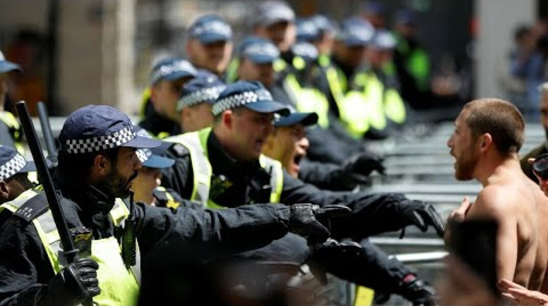 Watch again: Black Lives Matter demo and counter protest take place in London