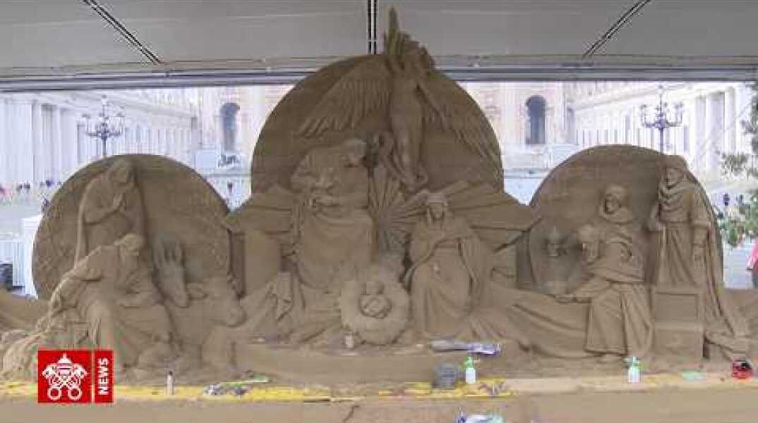 Presepe di sabbia in S. Pietro, tutto pronto per l’inaugurazione