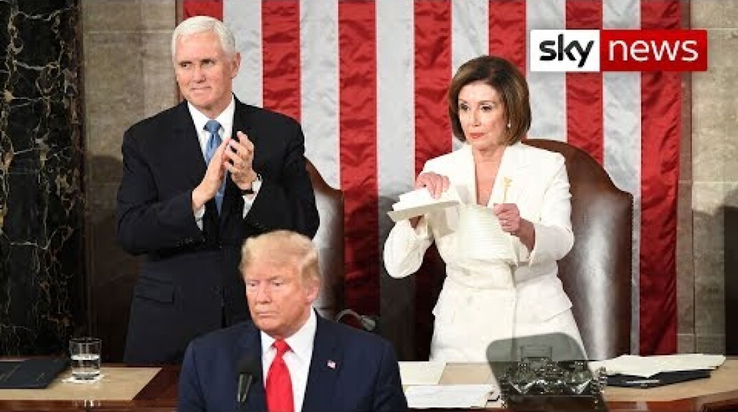 Nancy Pelosi rips up Donald Trump's State of the Union speech behind his back
