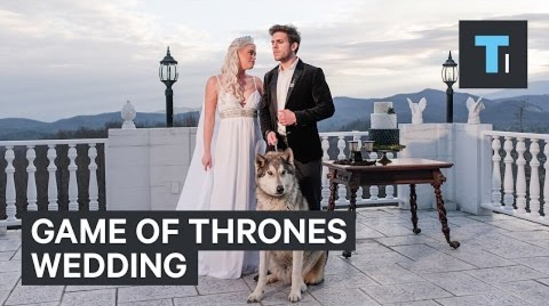 This Game of Thrones​-themed wedding had its own direwolf
