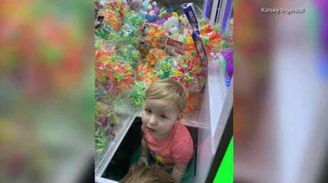 Boy stuck in claw machine