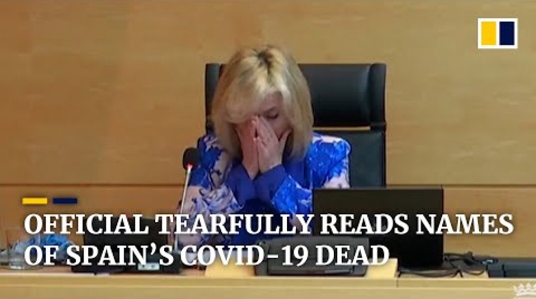 Spanish official cries reading names of health workers killed by coronavirus