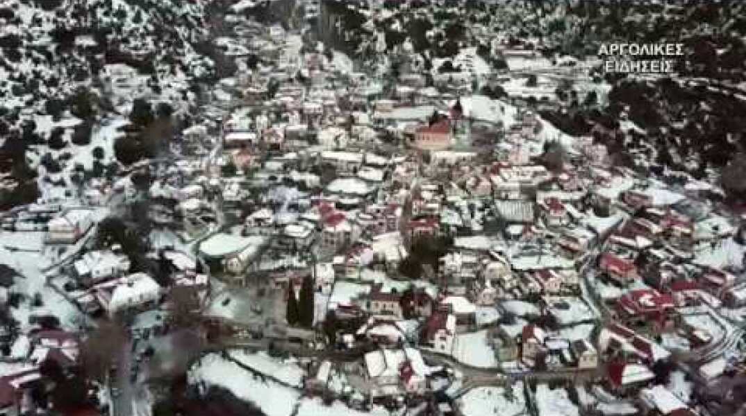ΤΟ ΧΙΟΝΙΣΜΕΝΟ ΚΟΛΟΚΟΤΡΩΝΙΤΣΙ (ΚΑΡΥΑ ΑΡΓΟΛΙΔΑΣ) ΜΕ DRONE 26/12/2017