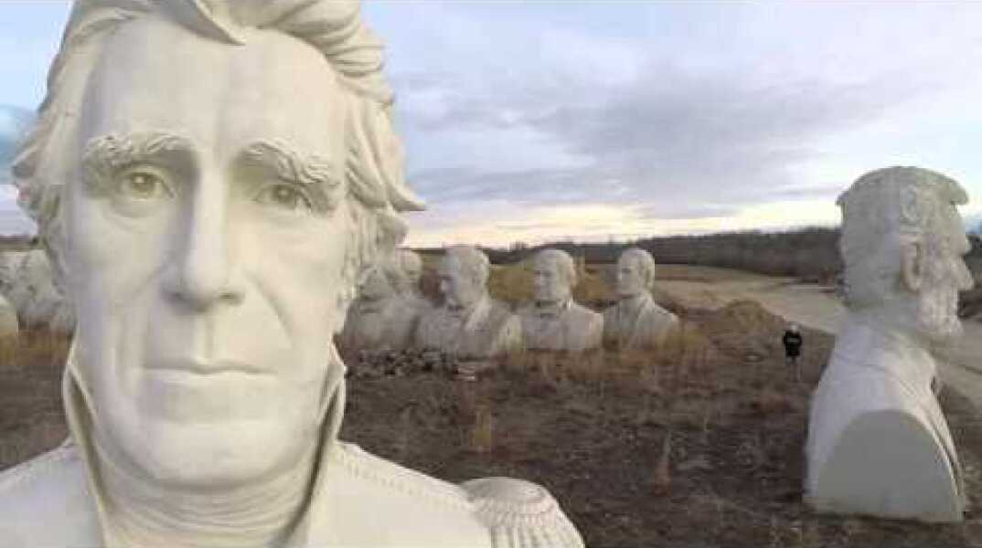 Abandoned president head statues