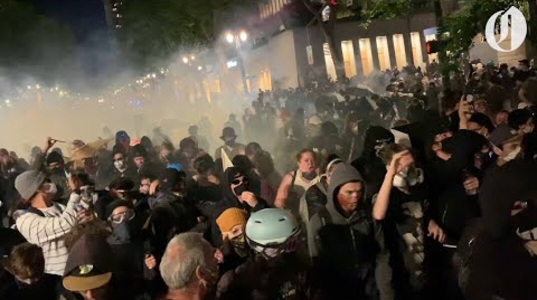 Tear gas deployed over hundreds of protesters in downtown Portland