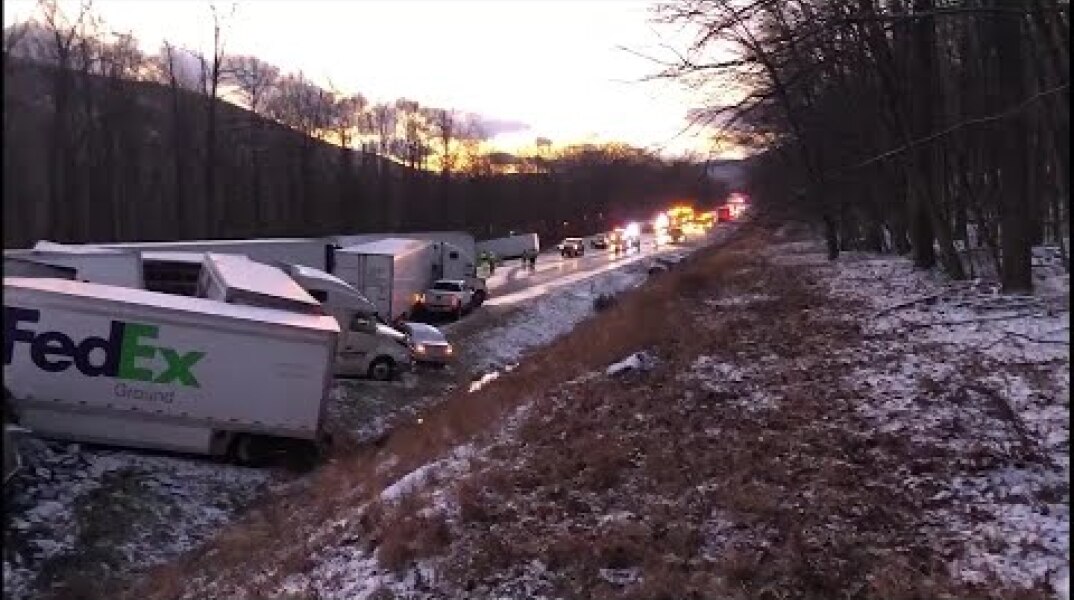 Two killed in multiple car pileup in Pennsylvania