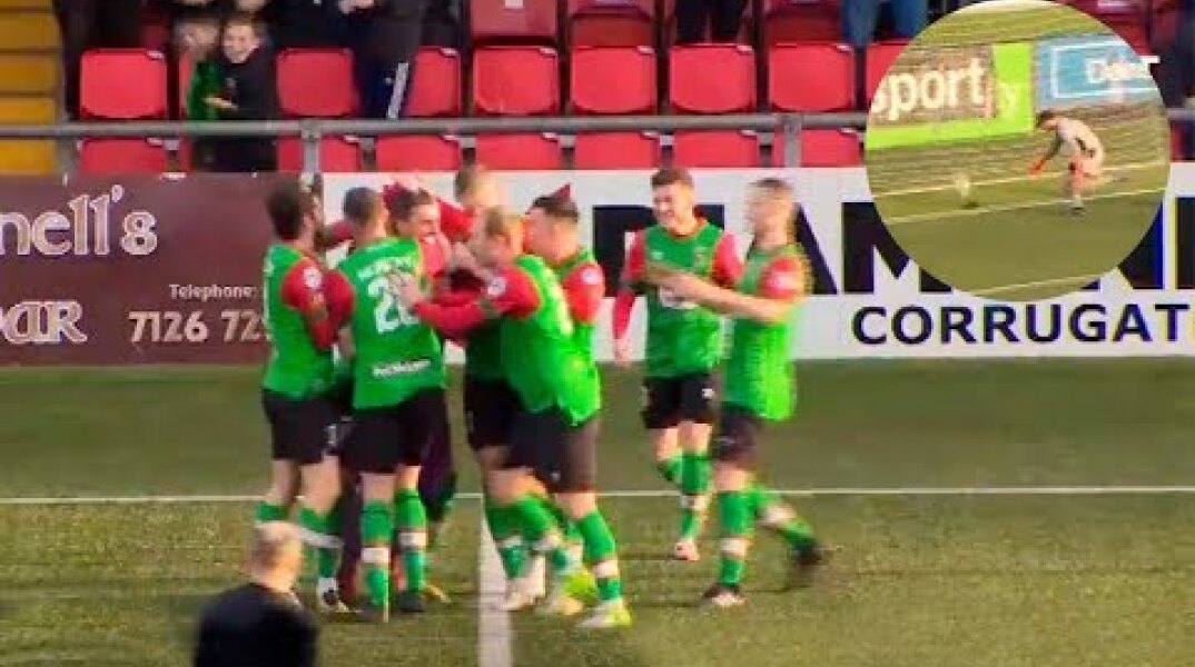 Glentoran Keeper Elliot Morris Scores On Free Kick From Own Half | 12/01/2019