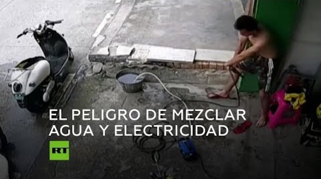 Un hombre se salva a sí mismo de morir electrocutado en China