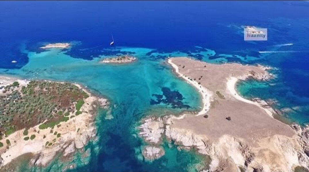 Η "Γαλάζια Λίμνη"της Χαλκιδικής| Δρένια ή Γαϊδουρονήσια | Chalkidiki Blue Lagoon Drone Greece