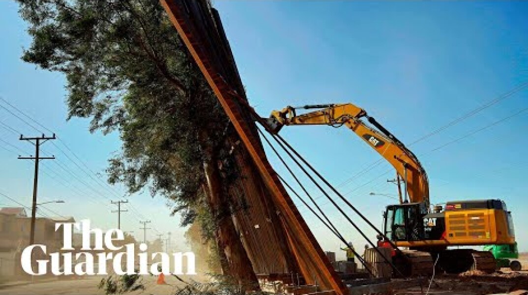 Trump wall between US and Mexico blows over