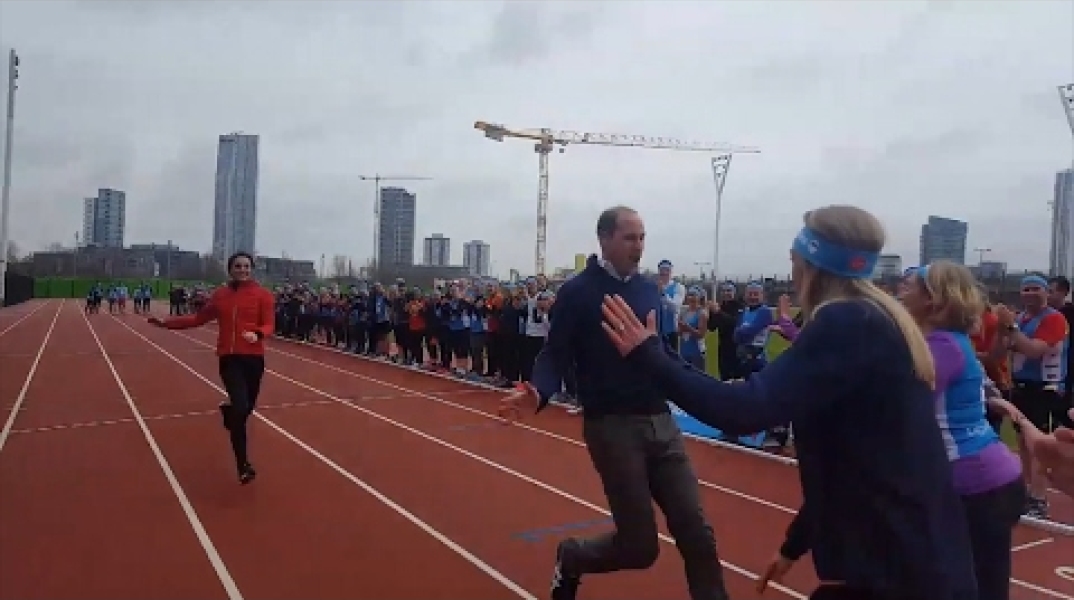 William, Kate and Harry run relay race for mental health campaign Heads Together