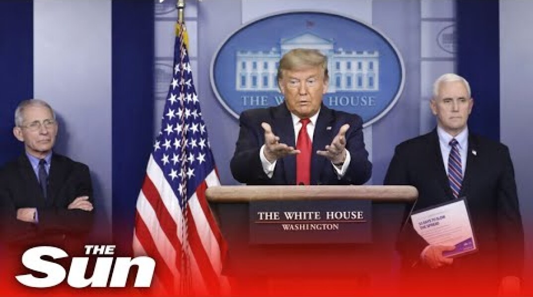 US President Donald Trump gives his daily coronavirus briefing