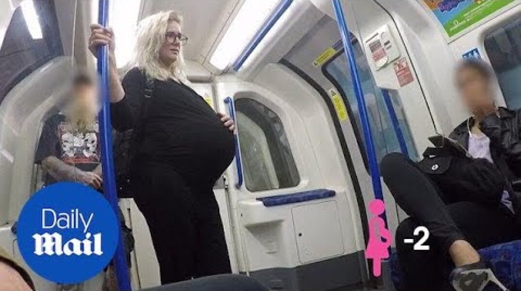 Woman with fake bump tests how many commuters give up tube seat for her