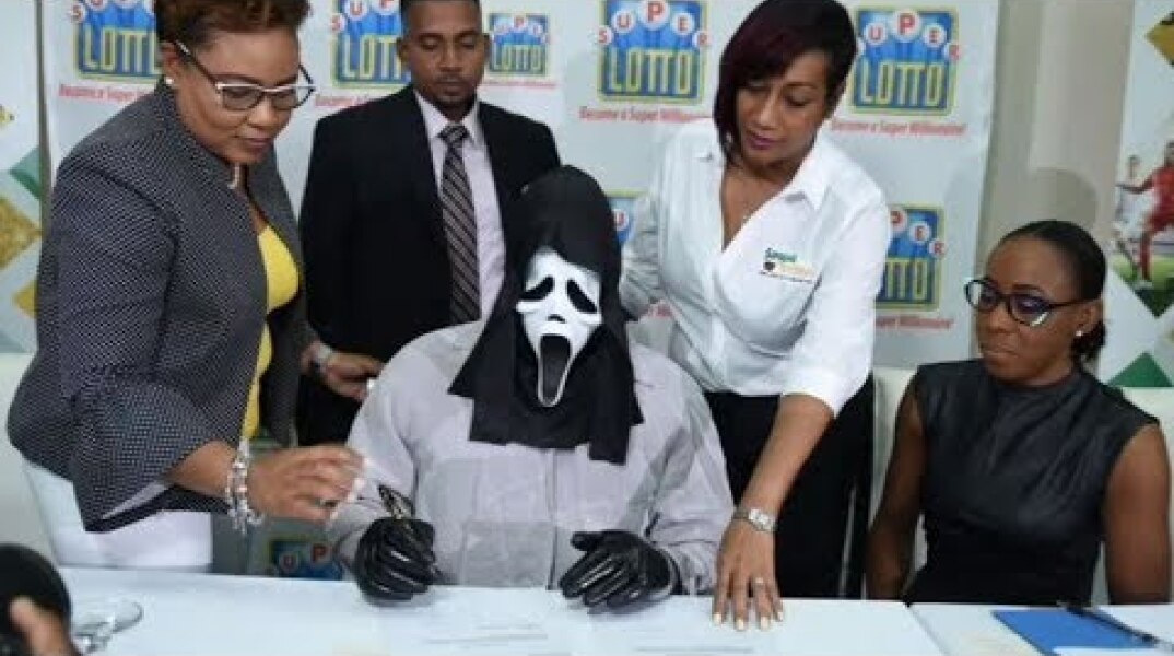 Lottery winner claims prize in Scream mask to hide identity