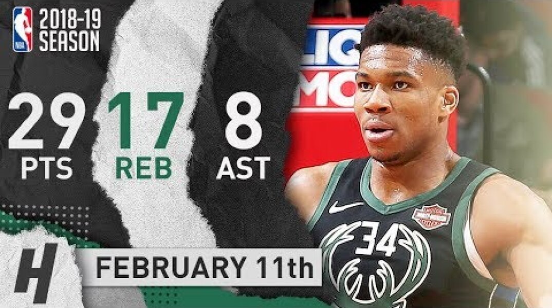 Giannis Antetokounmpo EPIC Highlights Bucks vs Bulls 2019.02.11 - 29 Pts, 17 Reb, 8 Ast, 4 Blocks