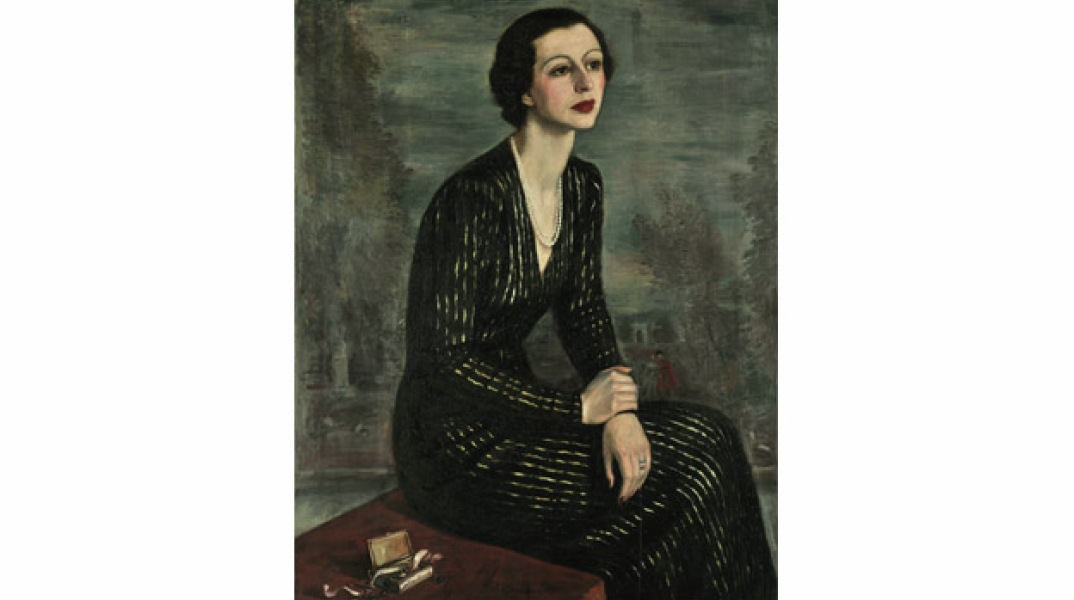 Γιάννης Μόραλης, Προσωπογραφία Ιωάννας Ν. Λούρου, Λάδι σε μουσαμά, Κληροδότημα Ιωάννας Ν. Λούρου