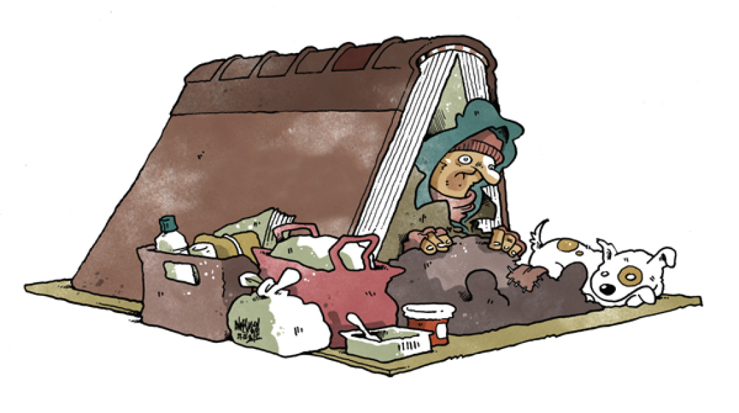 Έργο του Τάσου Αναστασίου από την έκθεση πολιτικής γελοιογραφίας «Οι γελοιογράφοι bookάρουν»