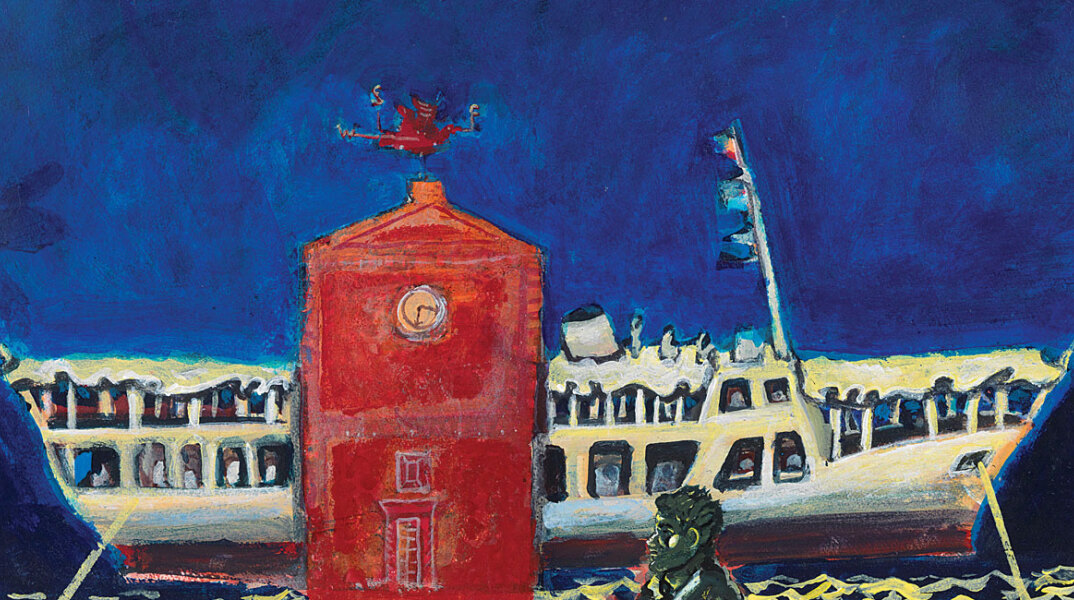 Τάσος Μαντζαβίνος, Το Ρολόι II, Λάδι σε Χαρτί, 2018