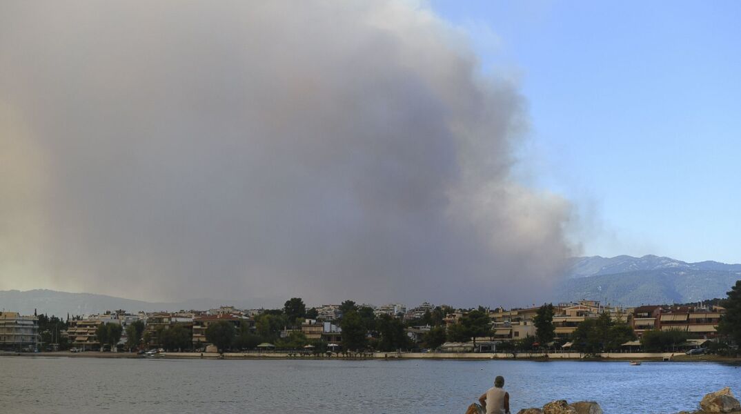 Προς τα Ψαχνά κινείται η φωτιά στην Εύβοια 