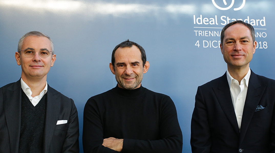 Από αριστερά: Eugenio Cecchin Διευθύνων Σύμβουλος Ideal Standard Ιταλίας, Roberto Palomba από το design studio “Palomba Serafini Associati” & Torsten Tuerling CEO Ideal Standard International